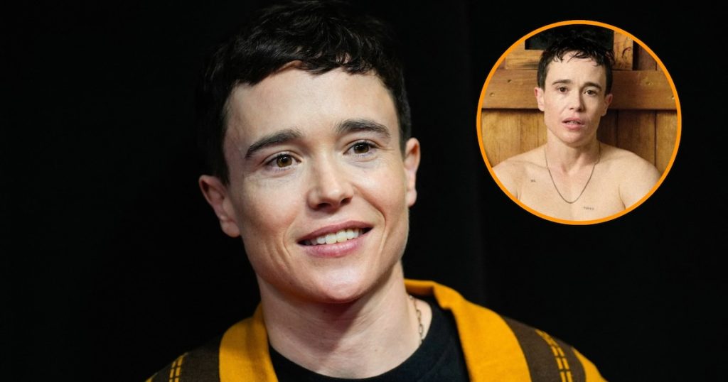 Elliot Page muestra su torso al descubierto en una íntima sesión de fotos