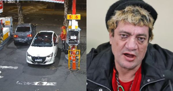 Se difundió el video del choque de Pity Álvarez en una estación de servicio: así fue el fuerte impacto