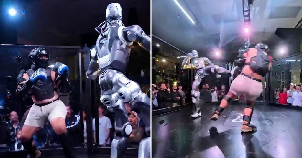 La impactante pelea de MMA entre un humano y un robot caracterizado como “Terminator”: “Un poco aterrador”