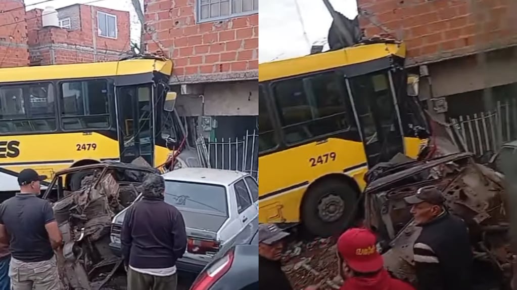 Impactante accidente en ngeniero Budge: un colectivo se incrustó en una casa y el chofer resultó herido