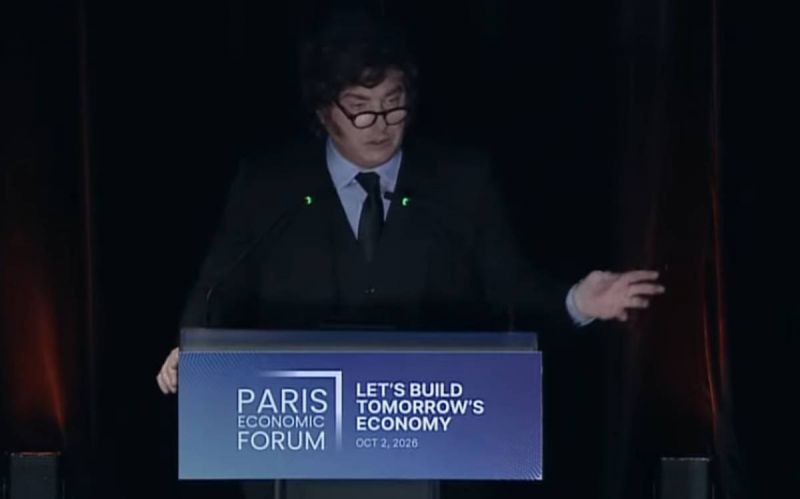 Javier Milei expone ante el Foro Económico de París