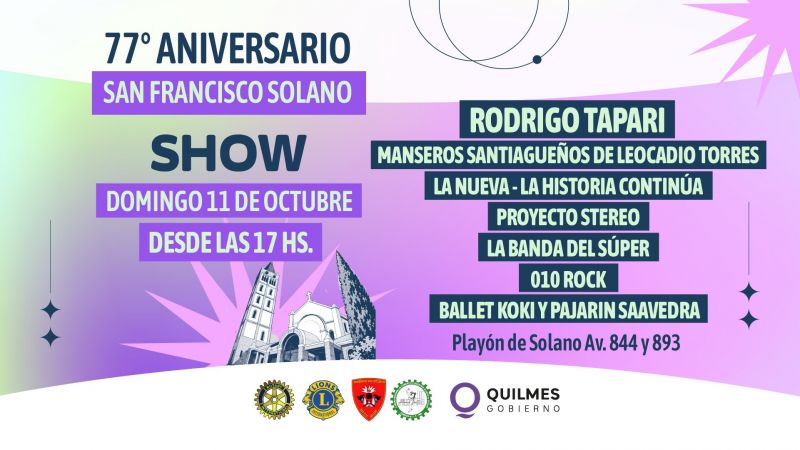 San Francisco Solano celebra su 77° aniversario: desfile, shows y más