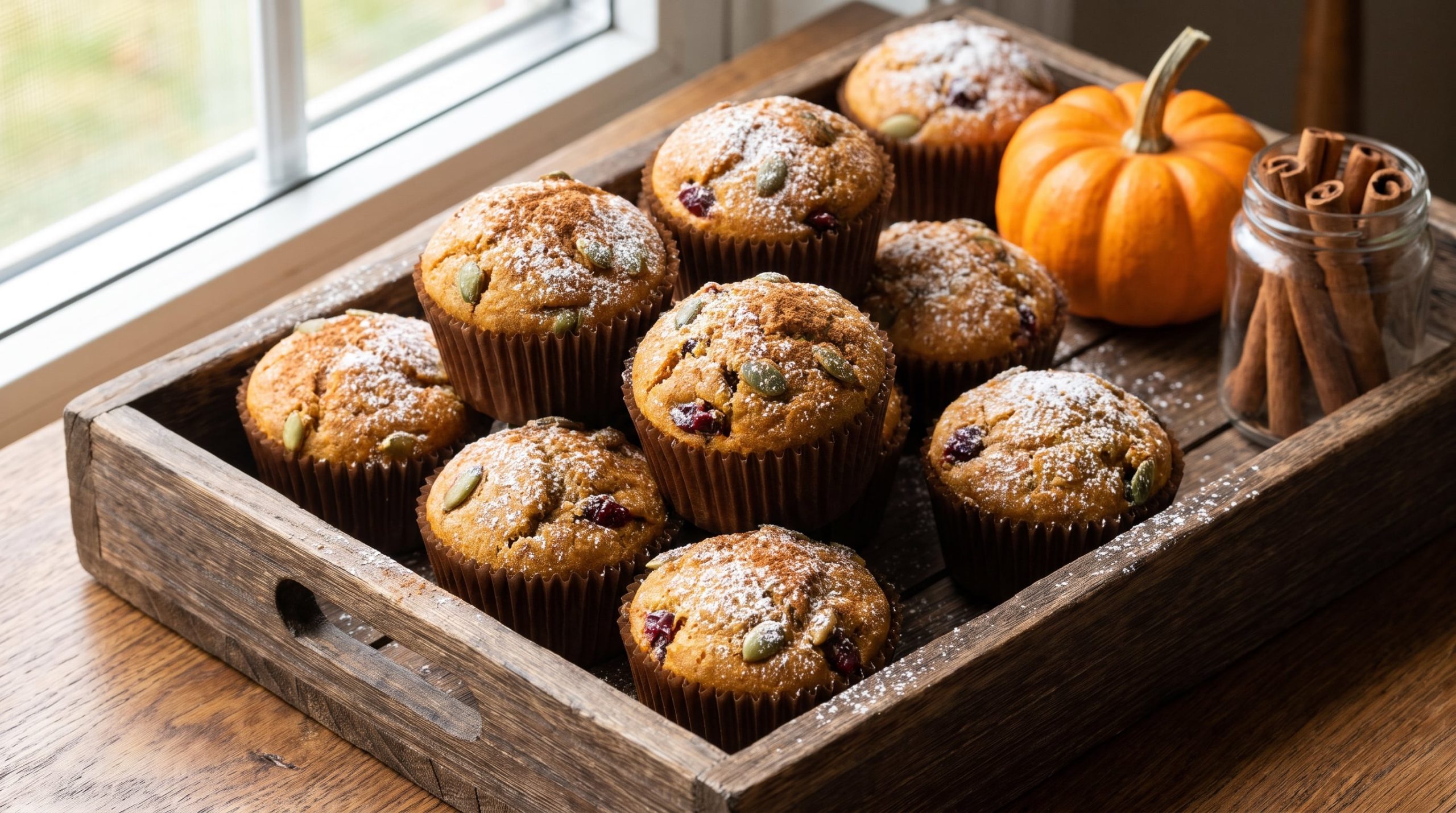 Receta de muffins de calabaza dulces para Halloween, rápida y fácil