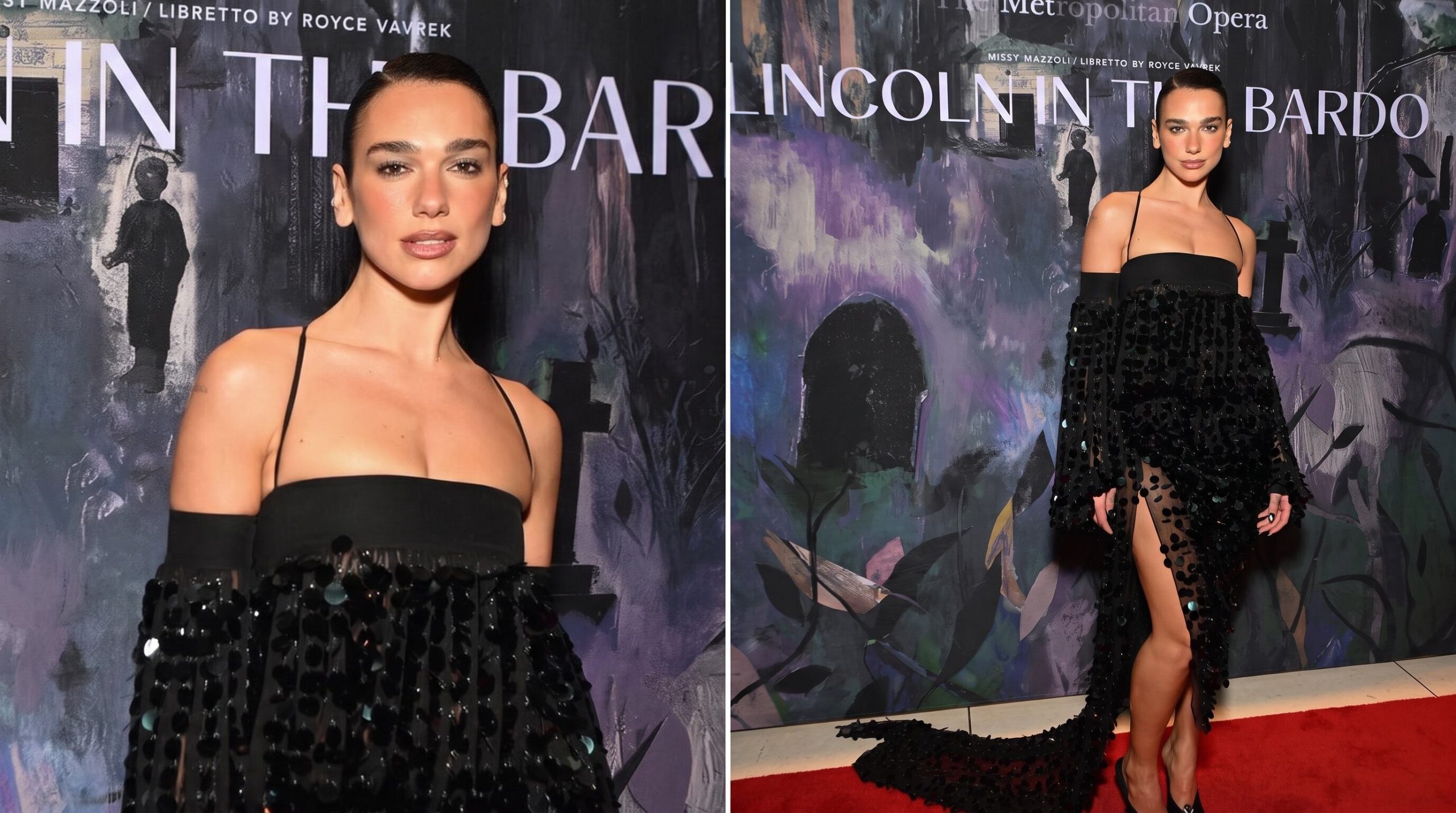 Dua Lipa revolucionó Nueva York con un look de gala: lentejuelas y corsetería en una noche de ópera