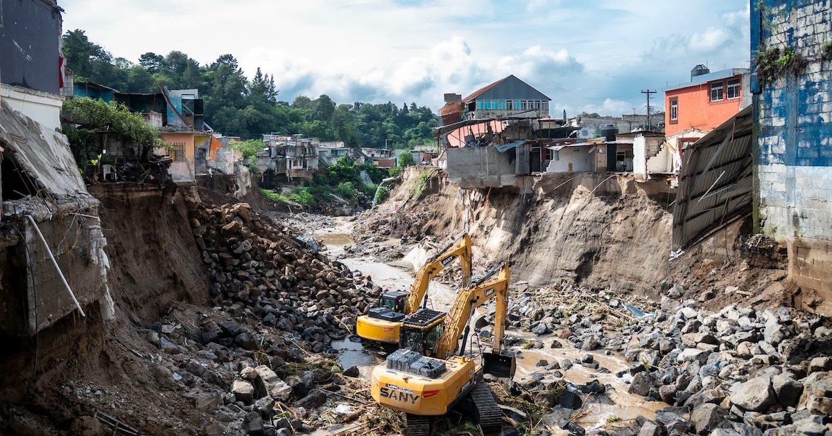 El Gobierno de Guatemala identifica 116 viviendas con daño severo tras el desbordamiento del río Pinula en Villa Hermosa