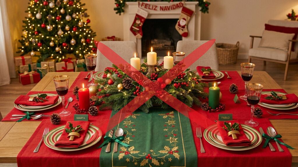Adiós rojo y verde: el color tendencia para el mantel de Navidad en este 2026