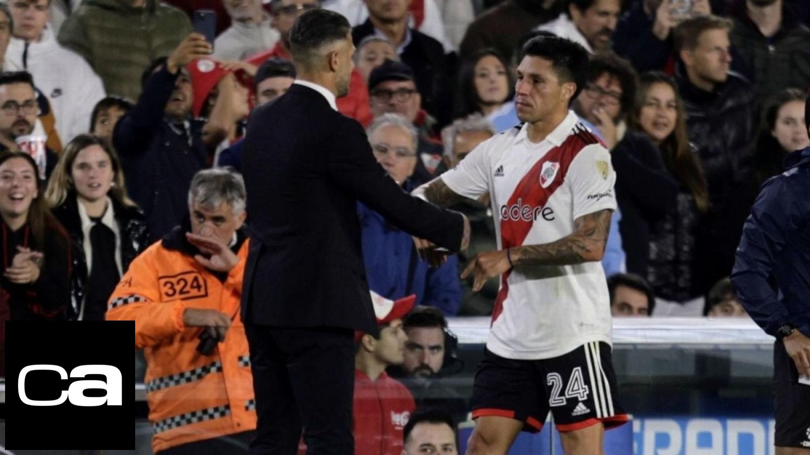Enzo Pérez contó como fue el cruce cara a cara con Demichelis