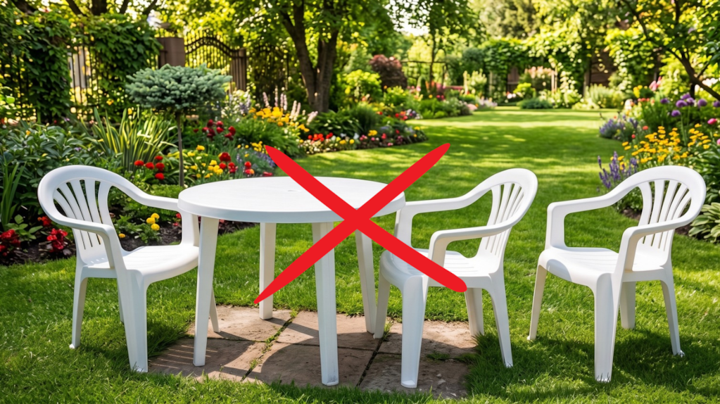 Fin del reinado de los muebles de jardín de plástico: el material que gana protagonismo en los patios de cara al 2027
