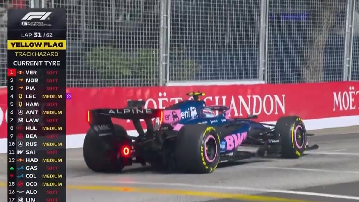 El momento en el que Colapinto abandonó el GP de Singapur: Alpine explicó cuál fue el problema