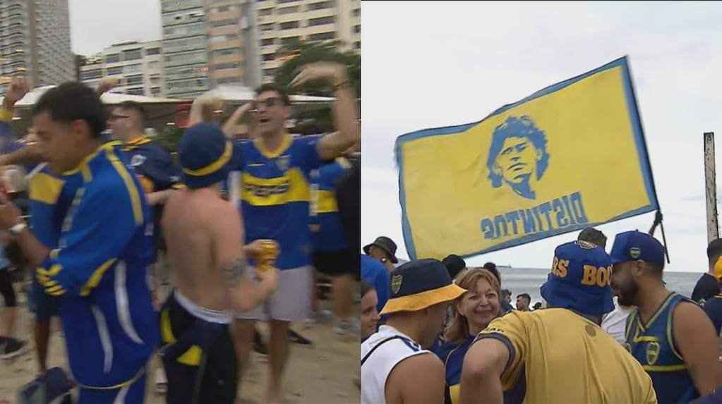 Los hinchas de Boca hacen un banderazo en las playas de Copacabana antes de la semifinal con Vasco da Gama: “Tenemos mucha fe”