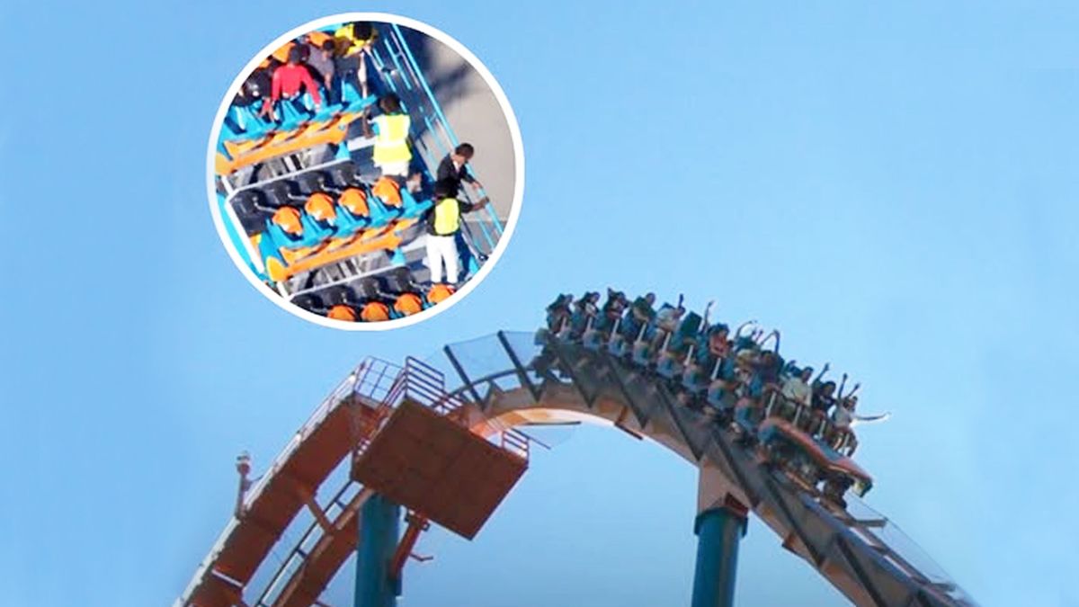 Horror en un parque de diversiones: el momento en el que un hombre cayó de una montaña rusa